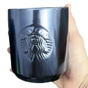 Starbucks 2022 Black Embossed Siren Ceramic Mug 8oz